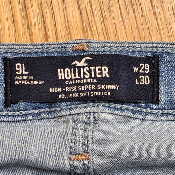 Hollister Light Wash High-rise Super Skinny Women's Blue Jeans Size 9L W29 L30 - Picture 11 of 14